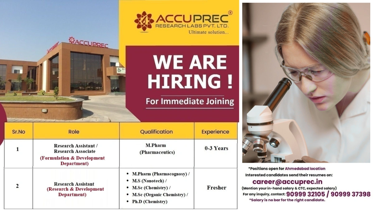 Accuprec Research Labs Pvt. Ltd. – Hiring Freshers for Research Roles