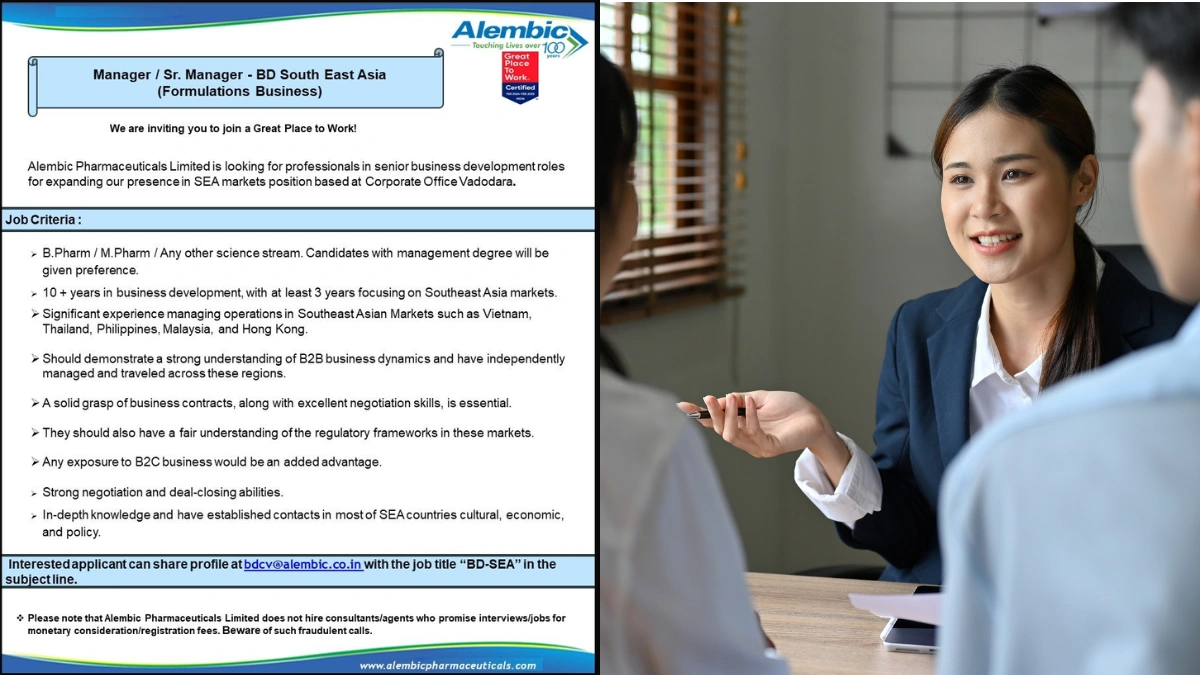 Alembic Pharmaceuticals Hiring Manager