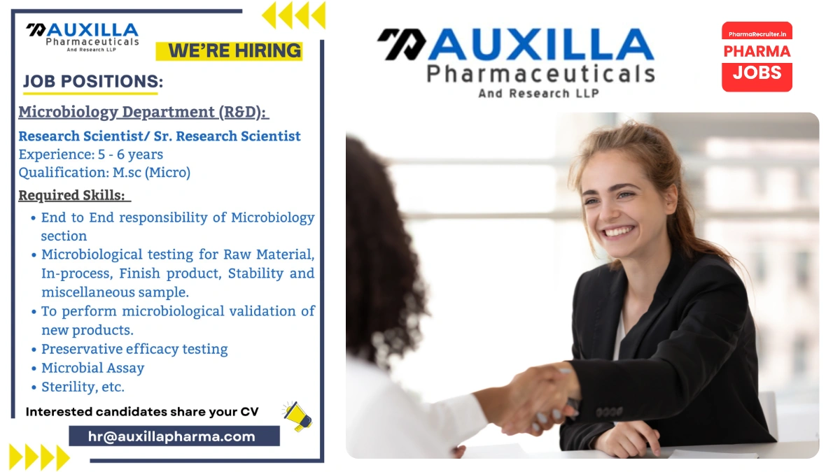 Auxilla Pharmaceuticals – Hiring Research Scientists for Microbiology R&D!