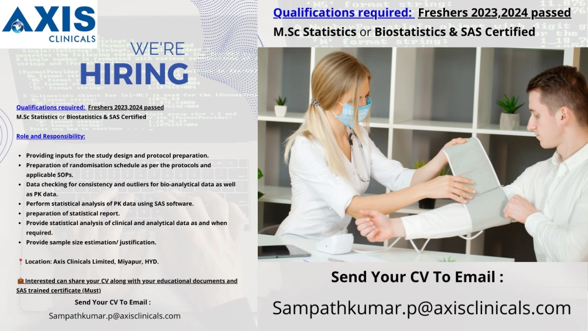 Axis Clinicals Hiring Freshers for Statistical Roles – Apply Now!