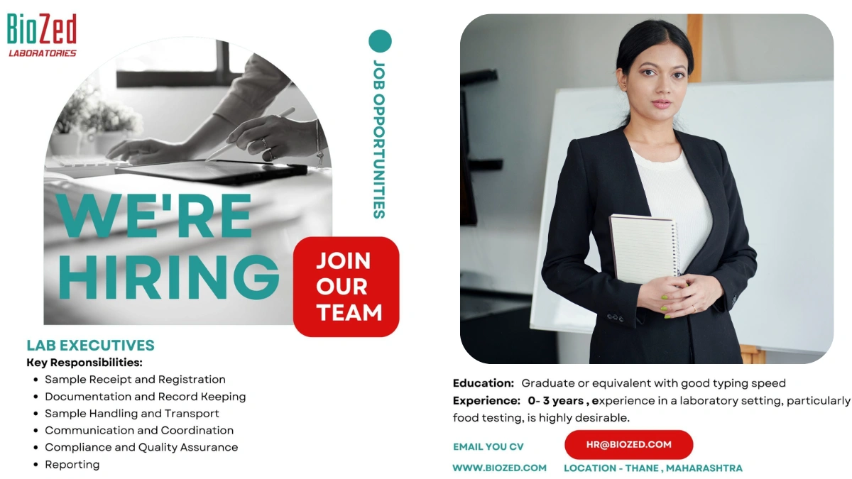 BioZed Laboratories Hiring 2025 - Lab Executive Jobs