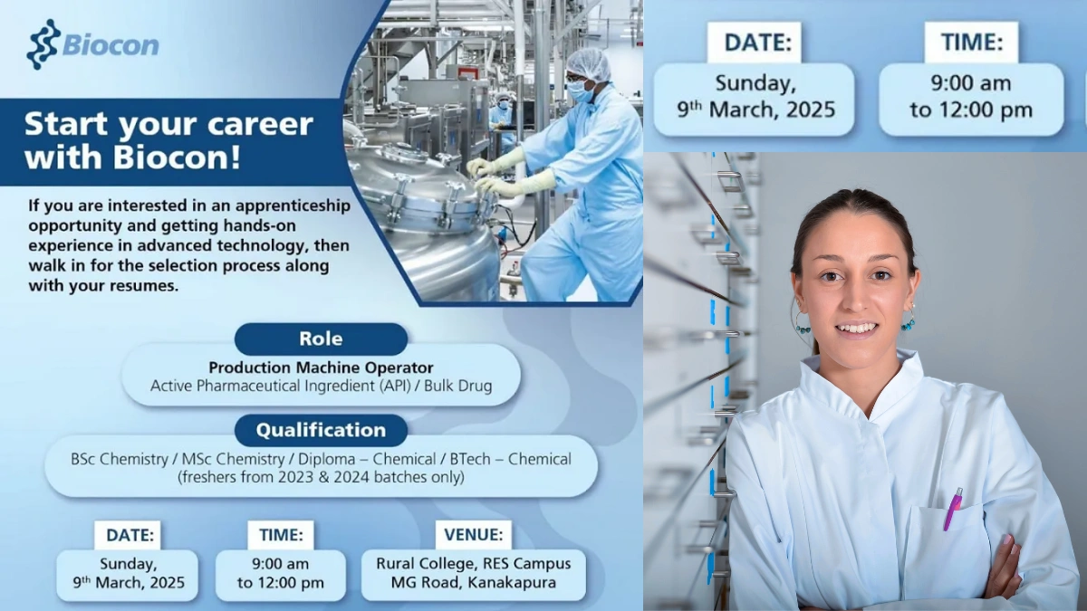 Biocon India Walk-In Interview for Freshers