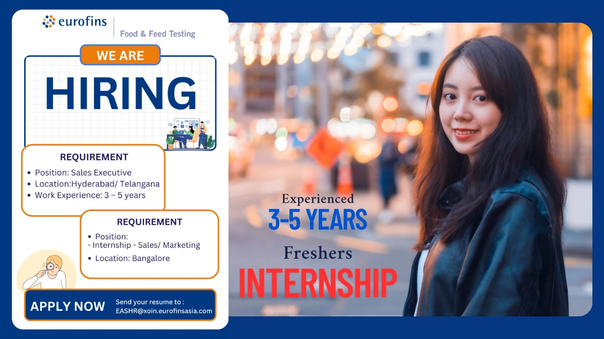 Eurofins Hiring Freshers, Intern and Experienced in Food & Feed Testing