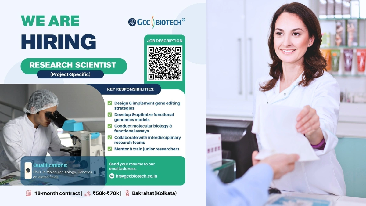 GCC Biotech – Job Opening for Research Scientist (Project-Specific) on 7th March