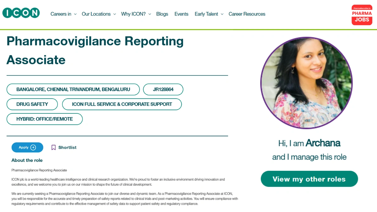 ICON Is Actively Hiring A Pharmacovigilance Reporting Associate