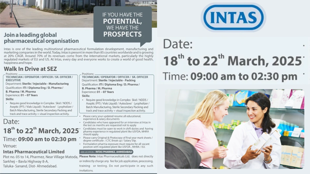 Intas Pharmaceuticals Walk-in Drive