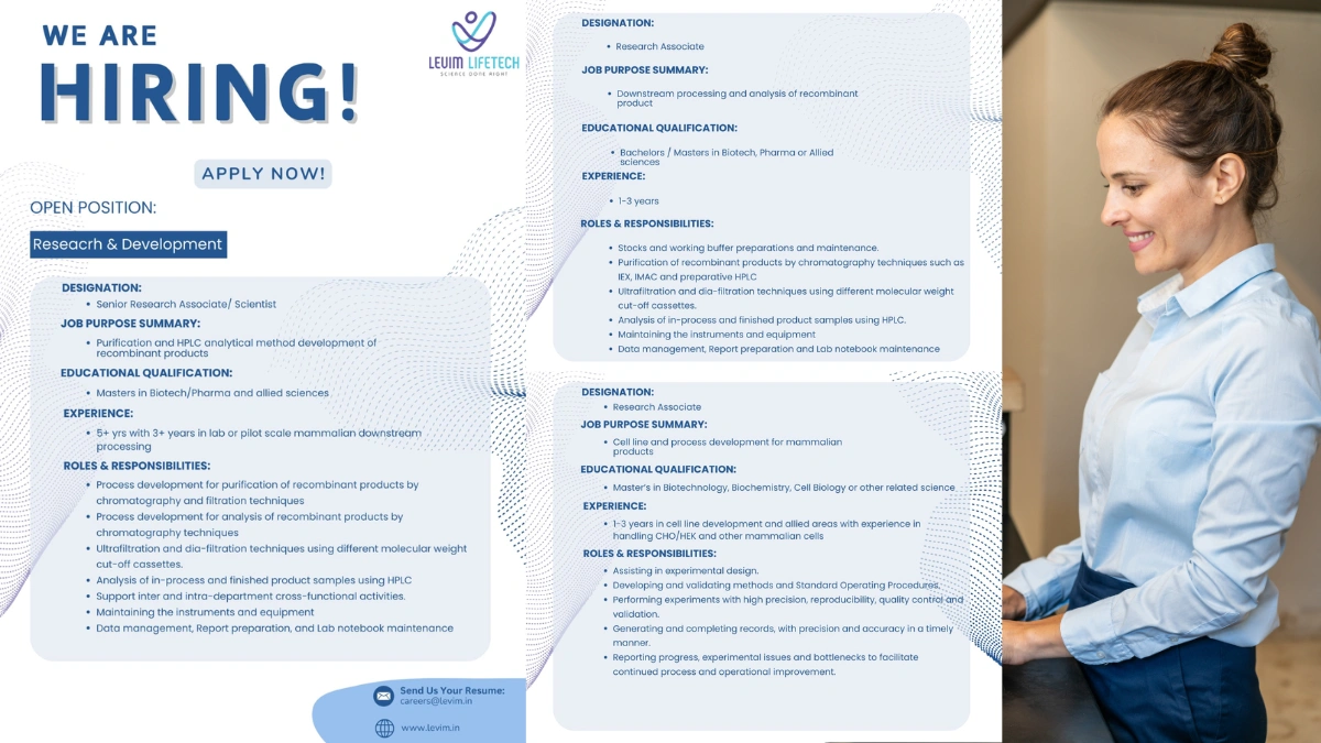 Levim Lifetech Hiring for Research & Development