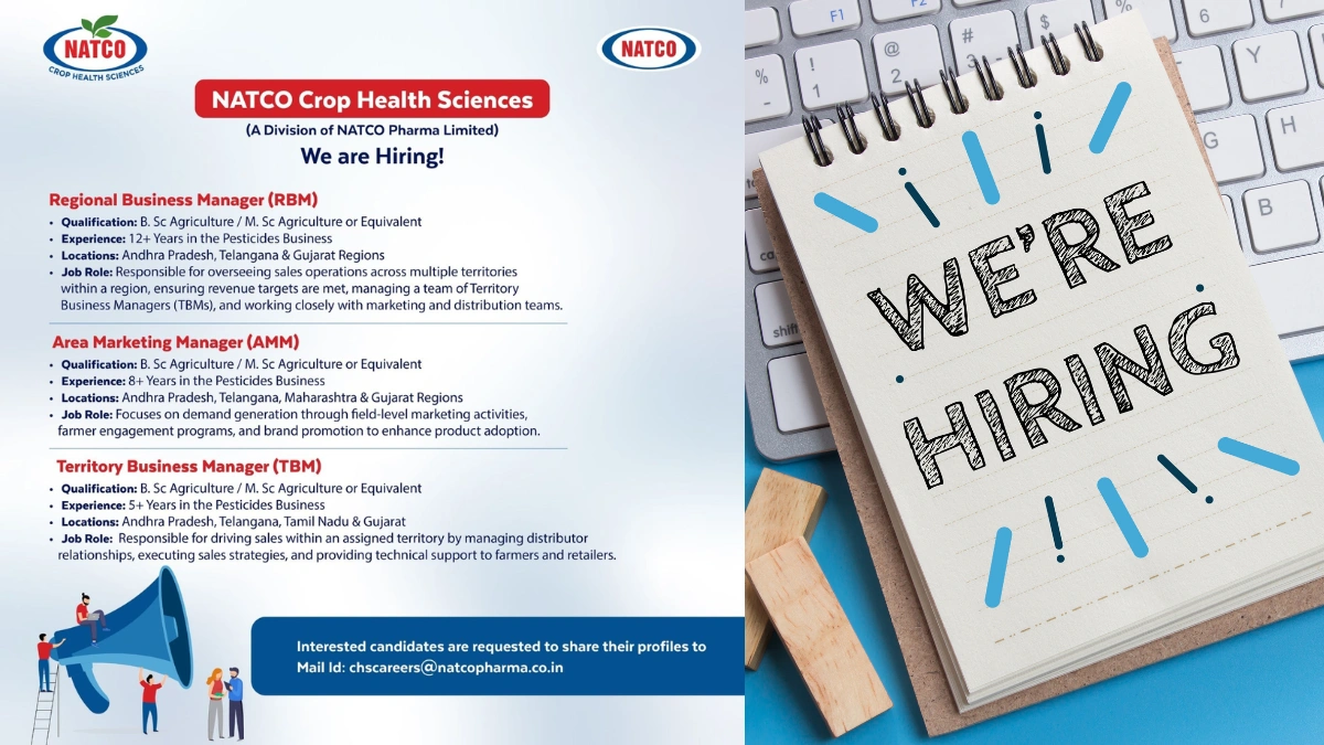 NATCO Crop Health Sciences – Hiring for Regional, Area, and Territory Roles in Pesticides Business
