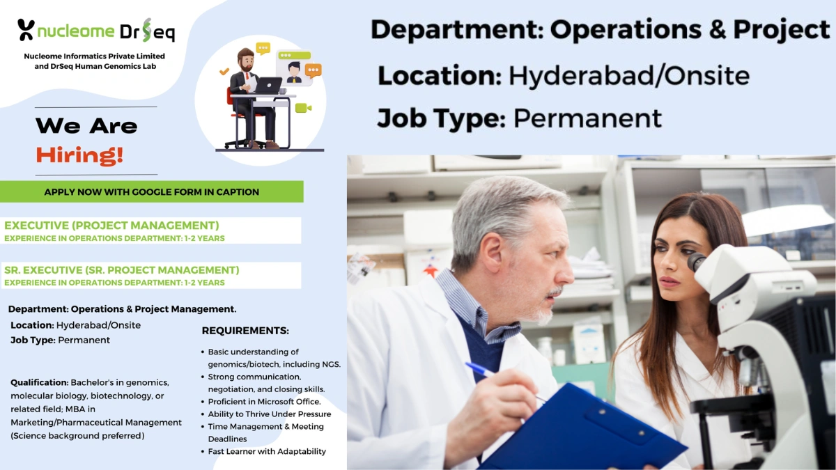Nucleome Informatics Private Limited Hiring for Executive and Sr. ExecutiveNucleome Informatics Private Limited Hiring for Executive and Sr. Executive