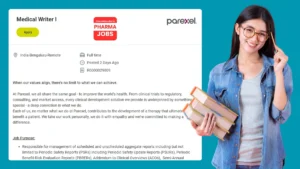 Parexel - Remote Job Opening for Medical Writer I (India)