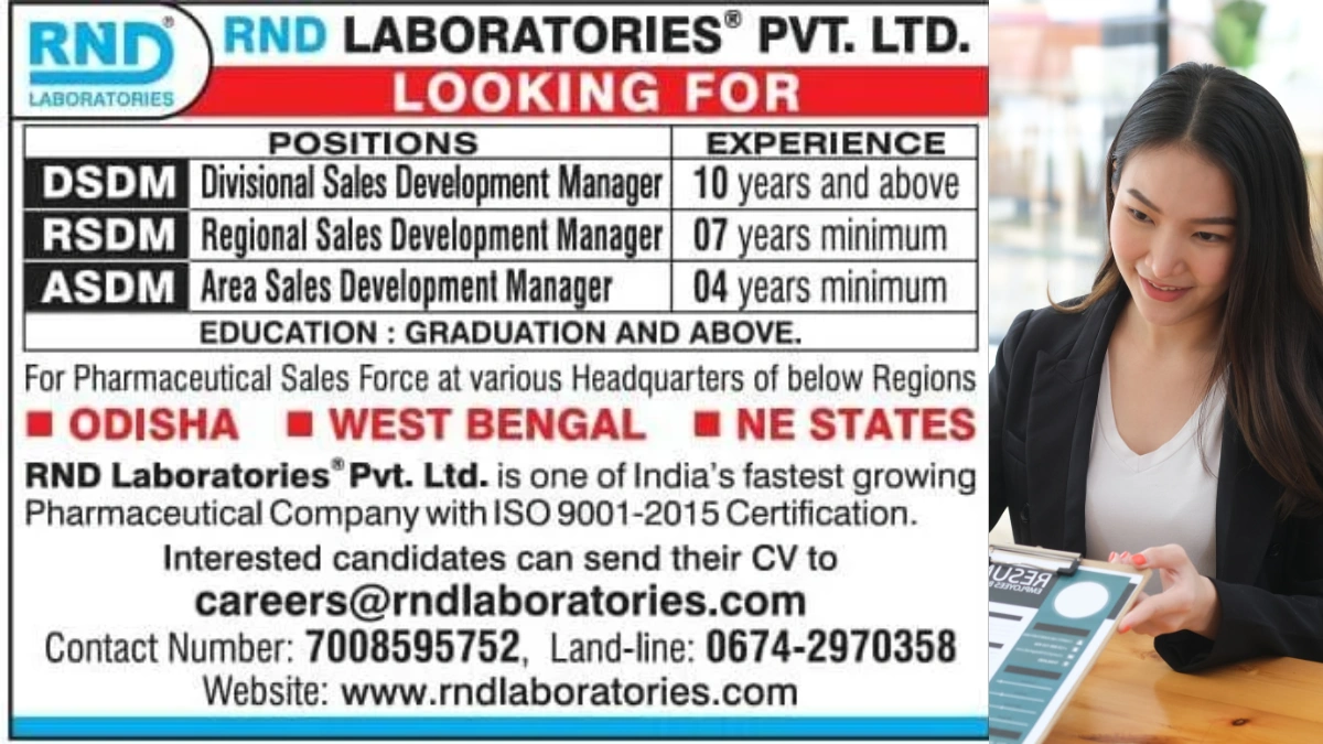 RND Laboratories - Urgent Hiring for Multiple Positions