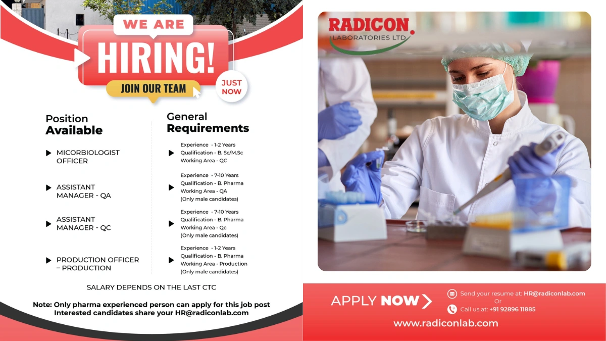 Radicon Laboratories Ltd. – Immediate Hiring for Multiple Roles
