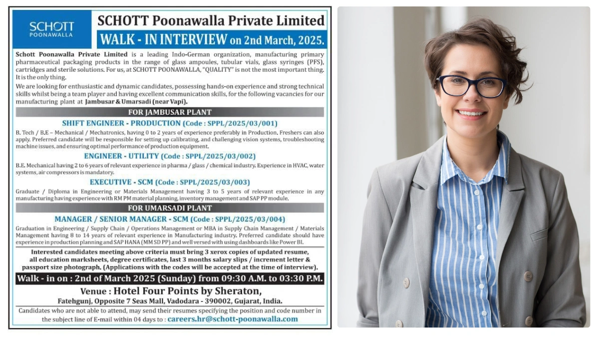 SCHOTT Poonawalla Private Limited Walk in Interview for Multiple Position