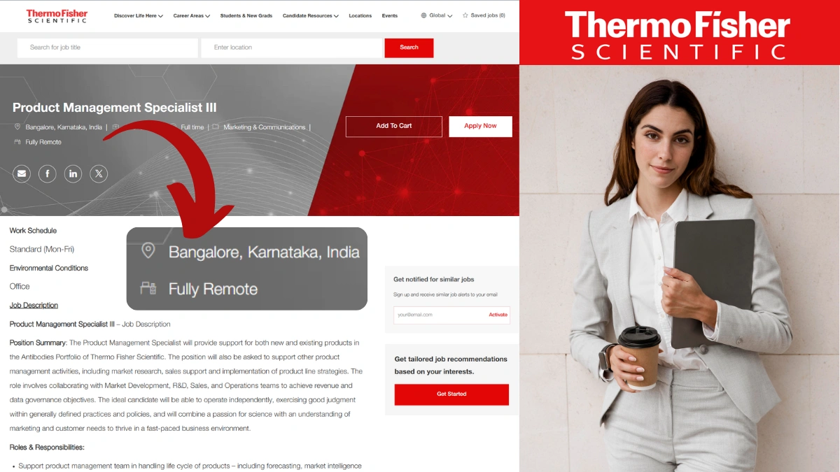 Thermo Fisher Scientific Hiring 2025 - Product Management Specialist III in Bangalore