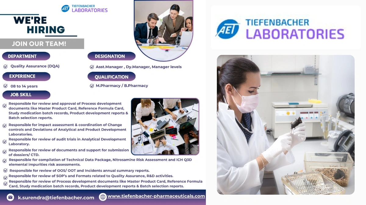 Tiefenbacher E Laboratories – Join Our Quality Assurance Team!