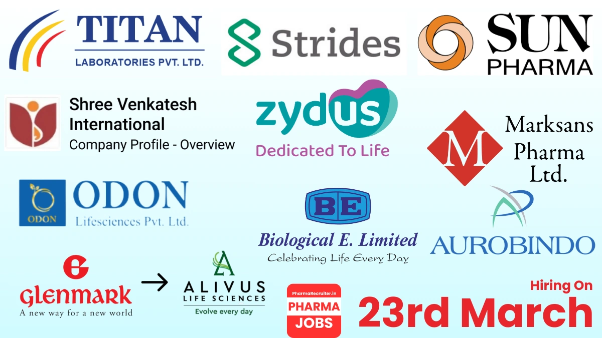 Top Pharma Companies Hiring on 23rd march