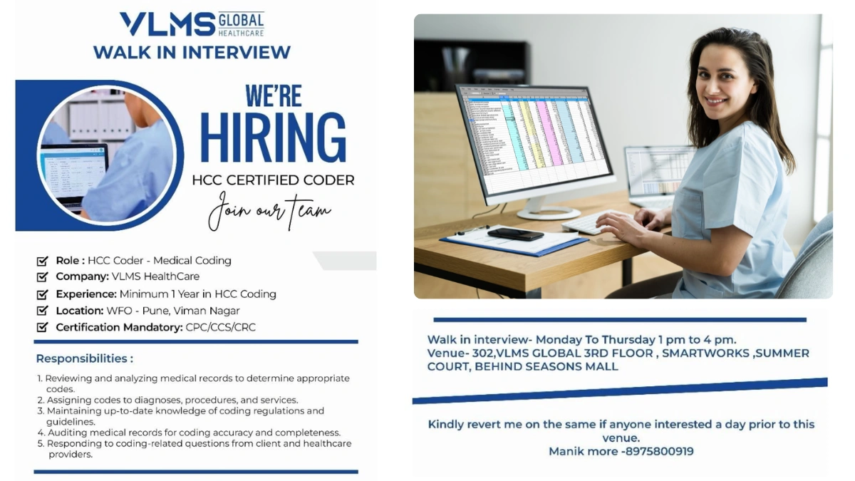 VLMS Global Healthcare Walk-In-Interview for HCC Coder