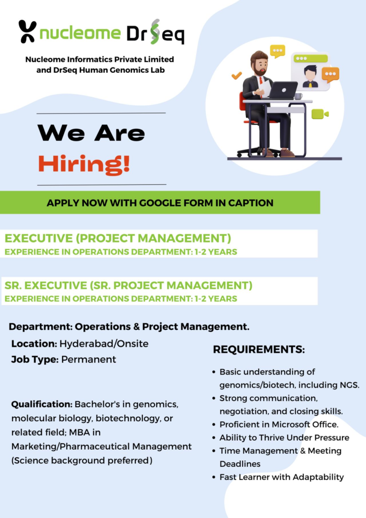 Nucleome Informatics Private Limited Hiring for Executive and Sr. Executive