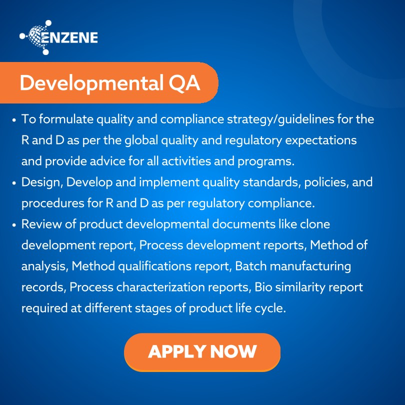 Enzene – Hiring for Regulatory Affairs and Developmental QA Roles in Pune 4