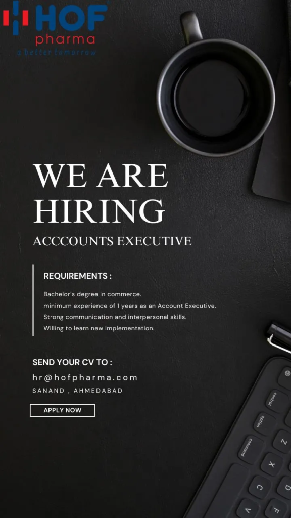 HOF Pharma Is Hiring for Accounts Executive with 1 Year Exp.
