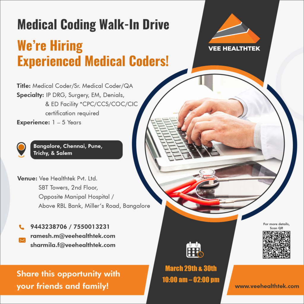 Vee Healthtek – Walk-In Drive for Medical Coders