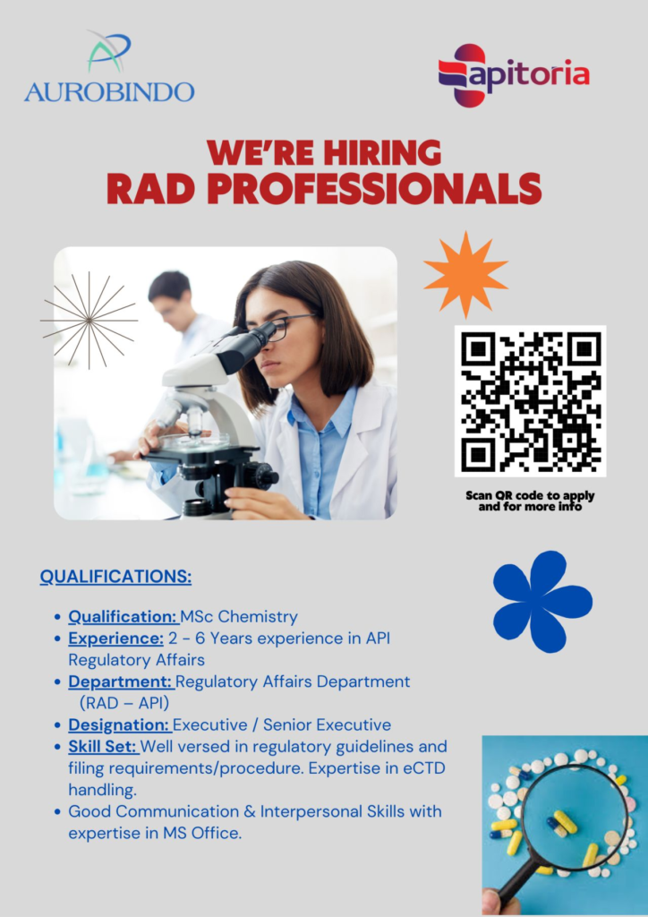 Aurobindo (Sapitoria) Is Hiring For Regulatory Affairs Professionals
