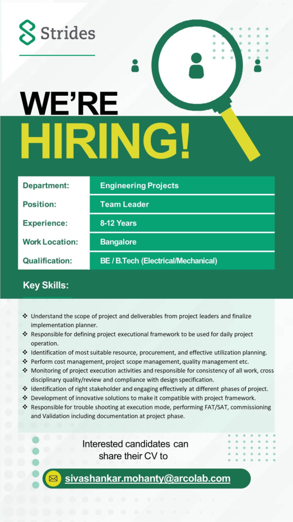 Strides Job Openings