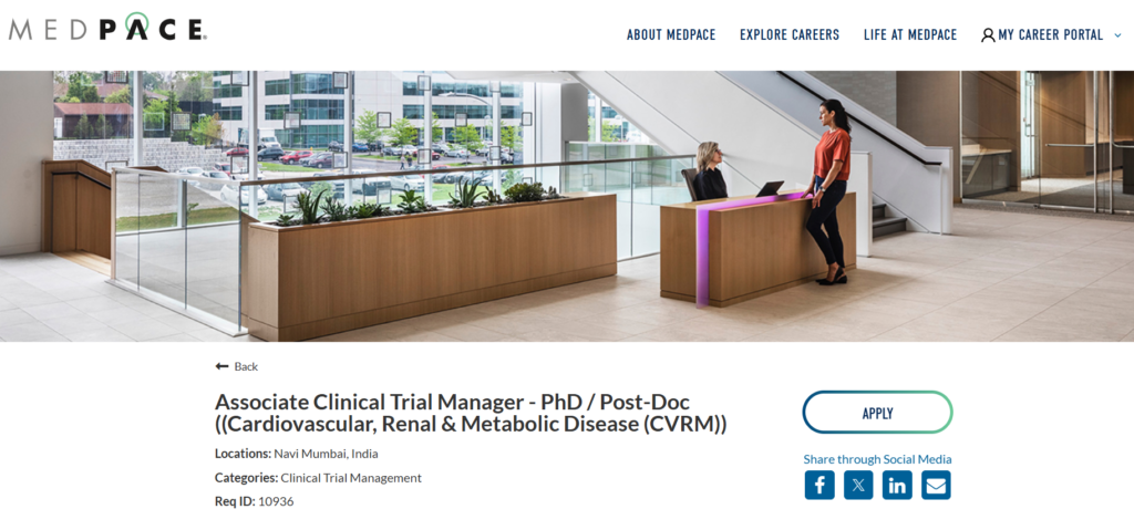 Medpace Hiring 2025 - Associate Clinical Trial Manager