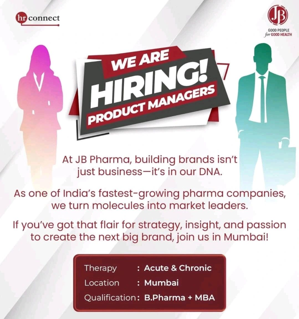 JB Pharma Hiring 2025 - Product Managers in Mumbai