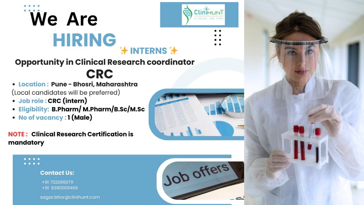 CliniHunt Hiring a Clinical Research Coordinator Intern