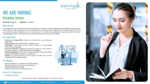 Genotypic Hiring a Creative Intern for Genomics India Conference 2024!