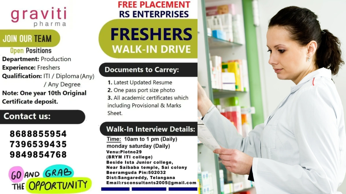 Graviti Pharma Walk-In Interviews for Freshers