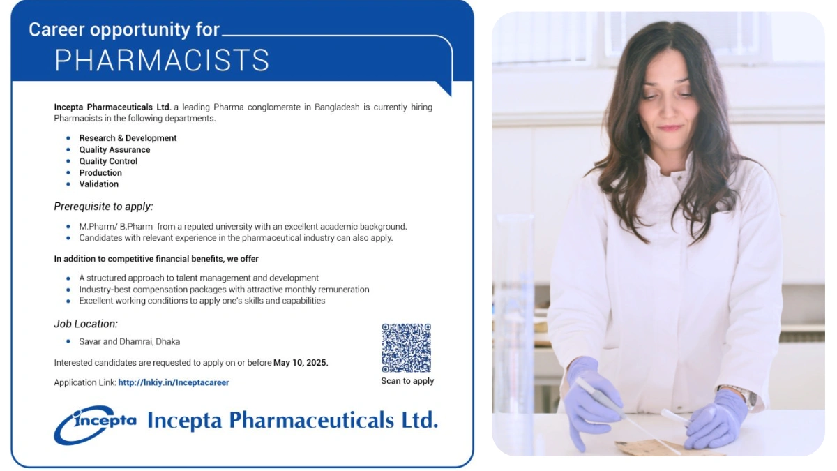 Incepta Pharmaceuticals - Job Openings for QA, QC, R&D Jobs -Pharmacists