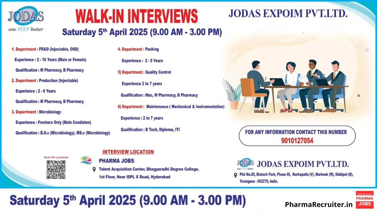Jodas Expoim Walk-In Interviews