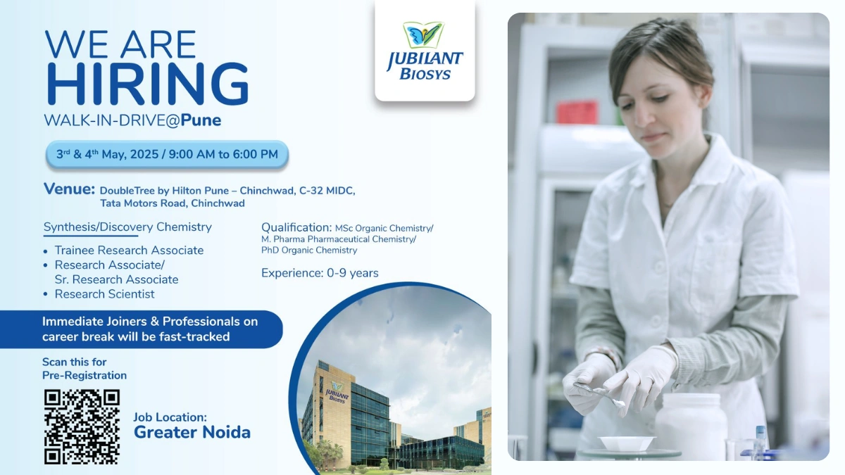 Jubilant Biosys Walk-In Recruitment Drive - Pune 2025