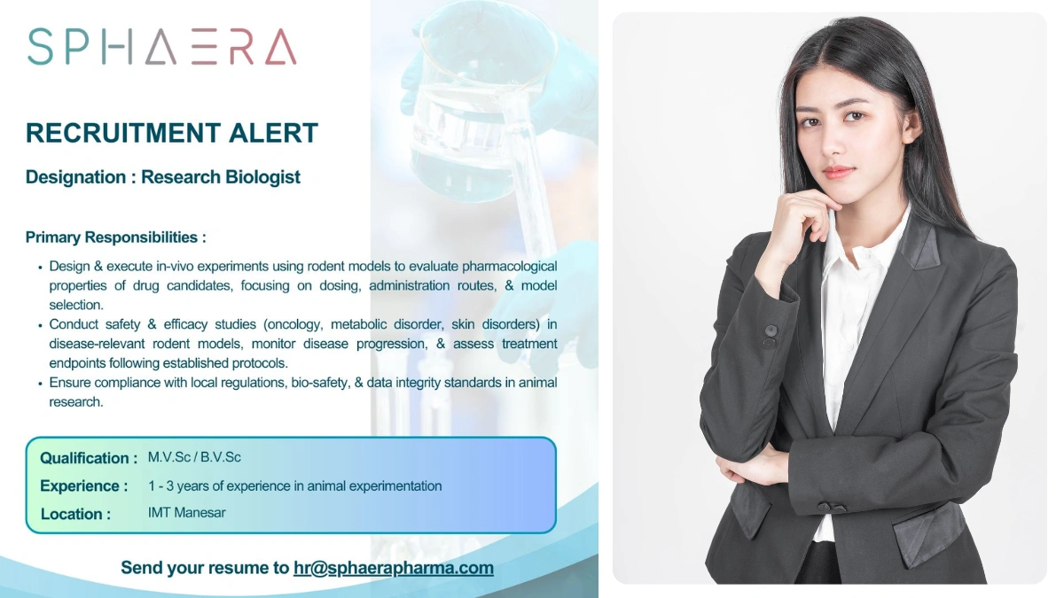Sphaera Pharma - Hiring Research Biologist in IMT Manesar