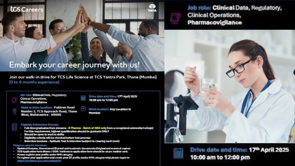 TCS Life Sciences Walk-In Recruitment Drive - Thane, Mumbai 2025