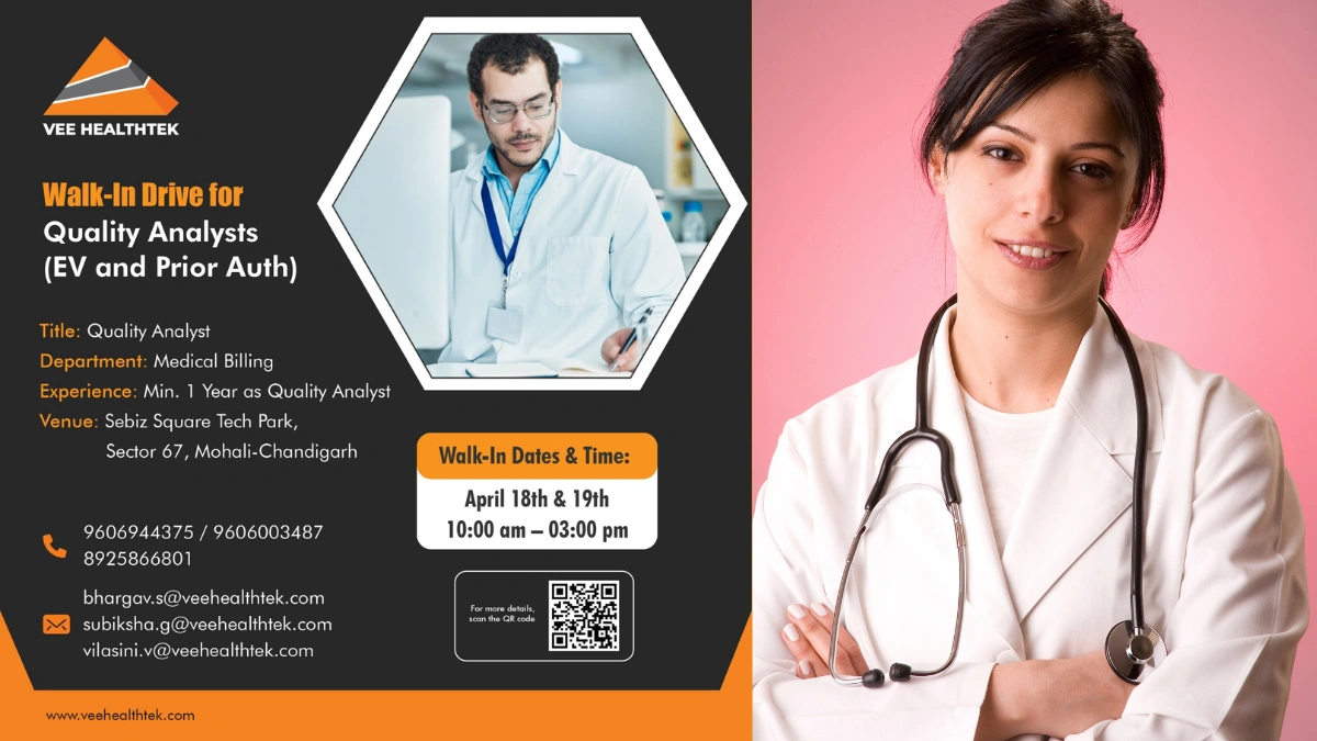 Vee Healthtek Walk-In Drive for Quality Analysts - Mohali 2025