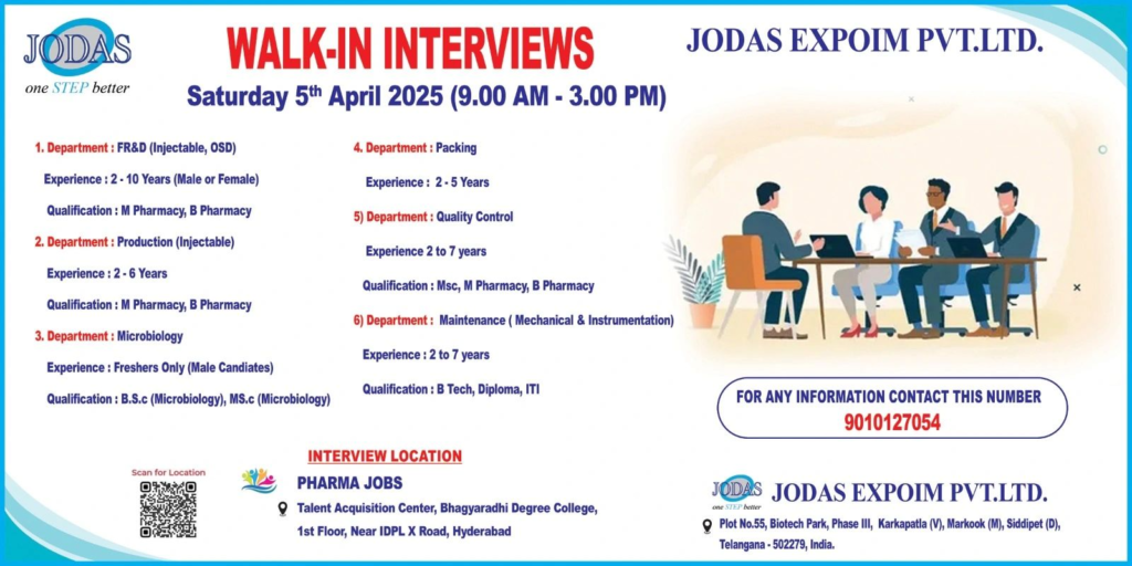 Jodas Expoim Walk-In Interviews