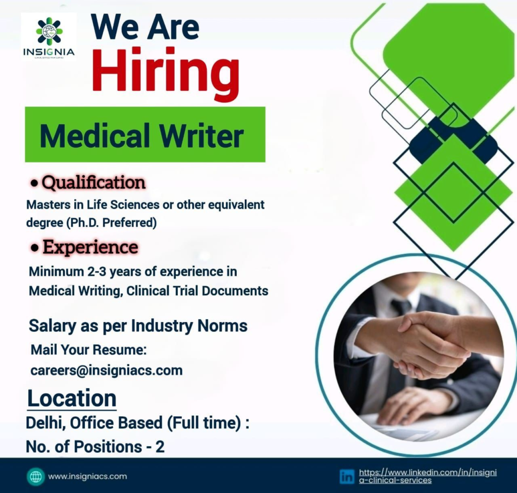 Insignia Clinical Services is Hiring for a Medical Writer