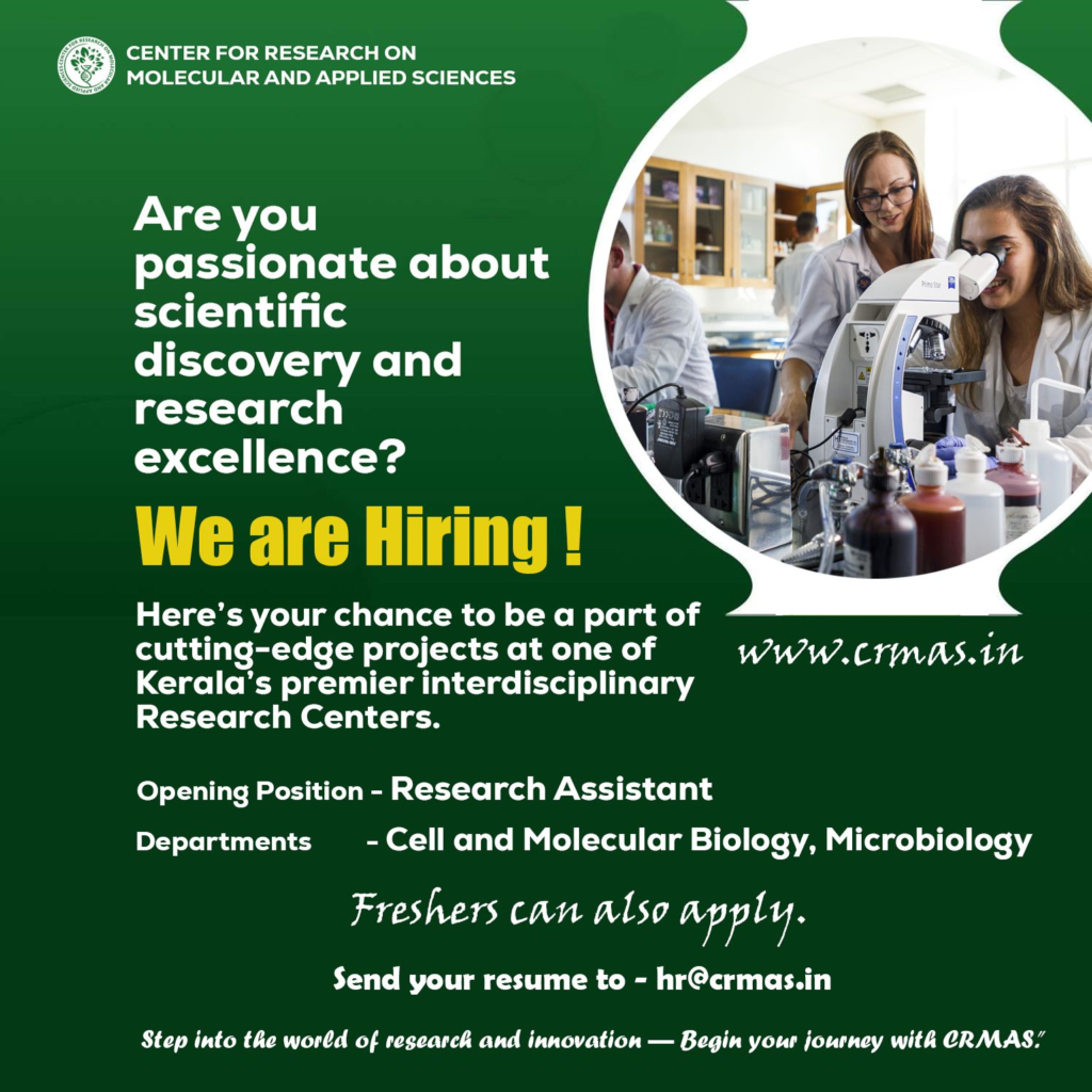 The Center for Research on Molecular and Applied Sciences (CRMAS) - Hiring Research Assistant