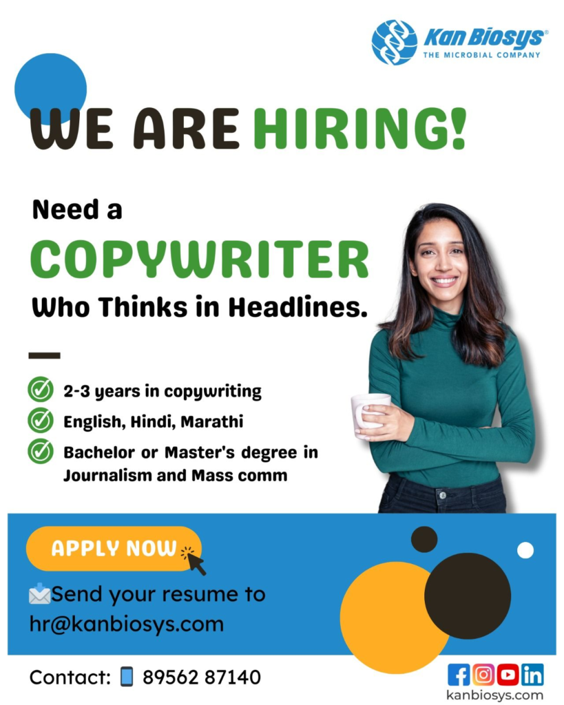 Kan Biosys Hiring a Copywriter – Craft Headlines That Inspire!