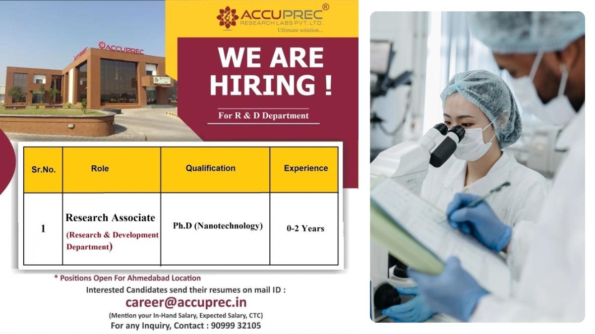 Accuprec Research Labs Hiring Freshers for Research Associate (Nanotechnology)
