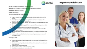 Aneta Pharmaceuticals Hiring for Executive & Asst. Manager - Regulatory Affairs Job