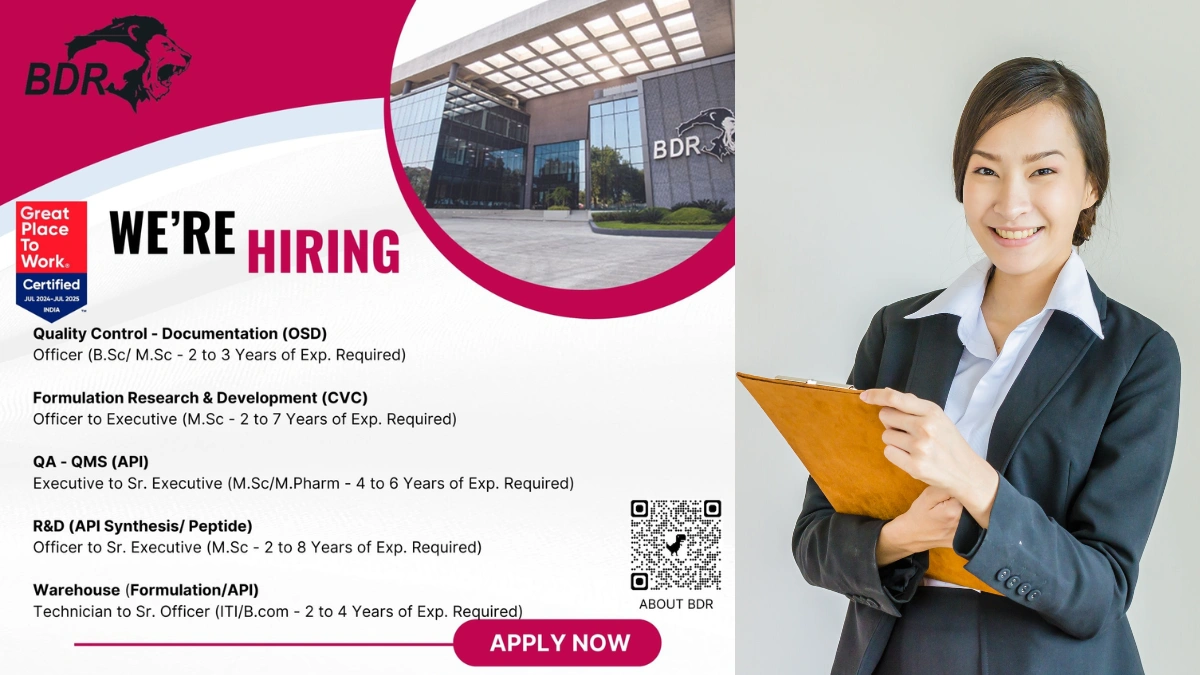 BDR Pharmaceuticals International Urgent Hiring for QA, QC, R&D, Warehouse, FR&D