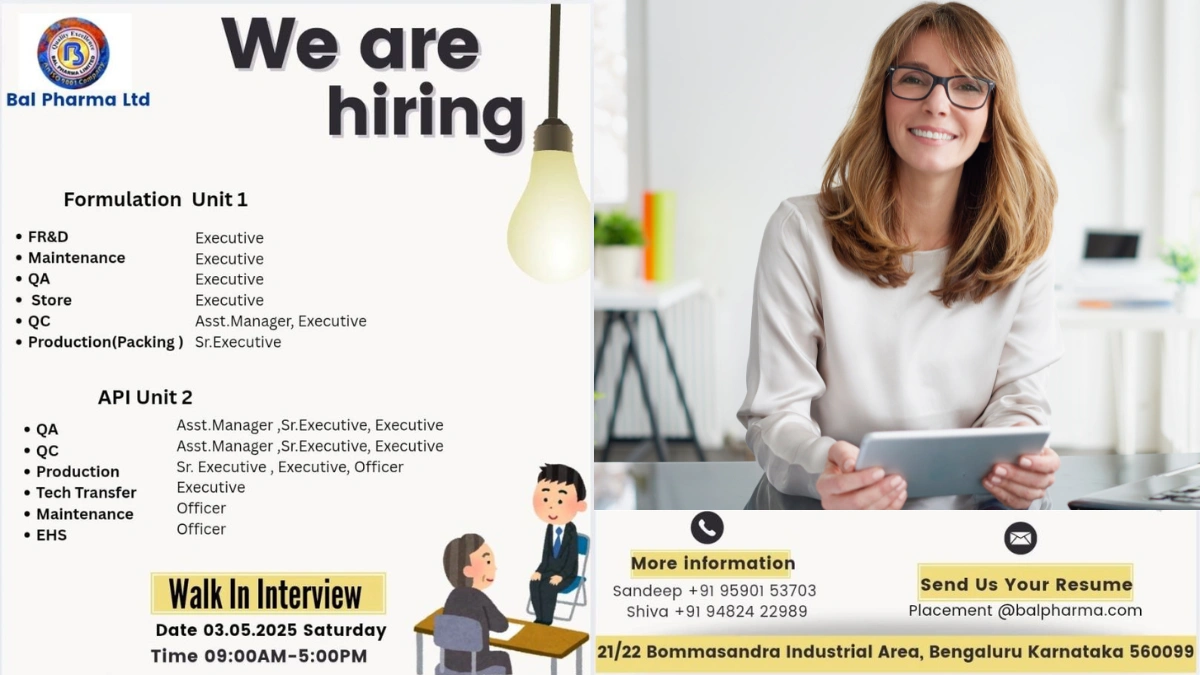 Bal Pharma Ltd – Walk-In Interviews for Pharma Professionals