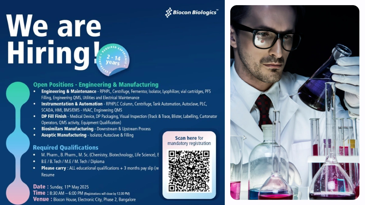 Biocon Biologics Walk-In Interview for Engineering & Manufacturing Roles