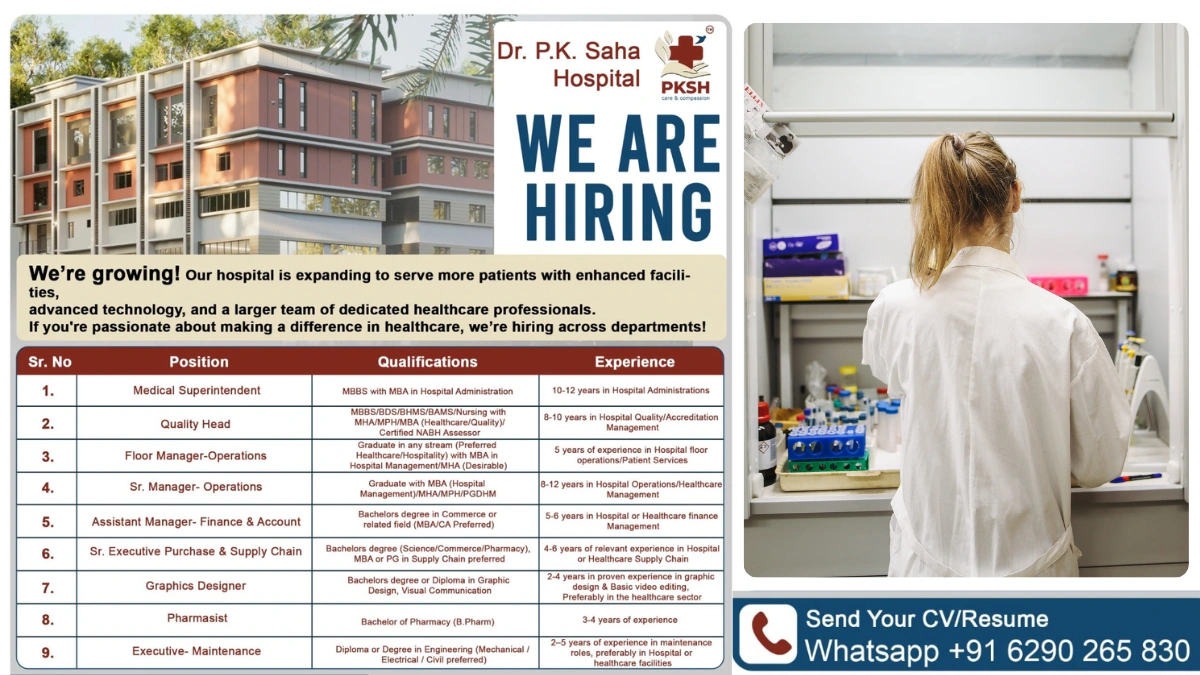 Dr. P.K. Saha Hospital Walk-In Drive for Healthcare Professionals