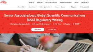 Eli Lilly Hiring a Senior Associate & Lead Global Computes Communications (GSC) Regulatory Writing