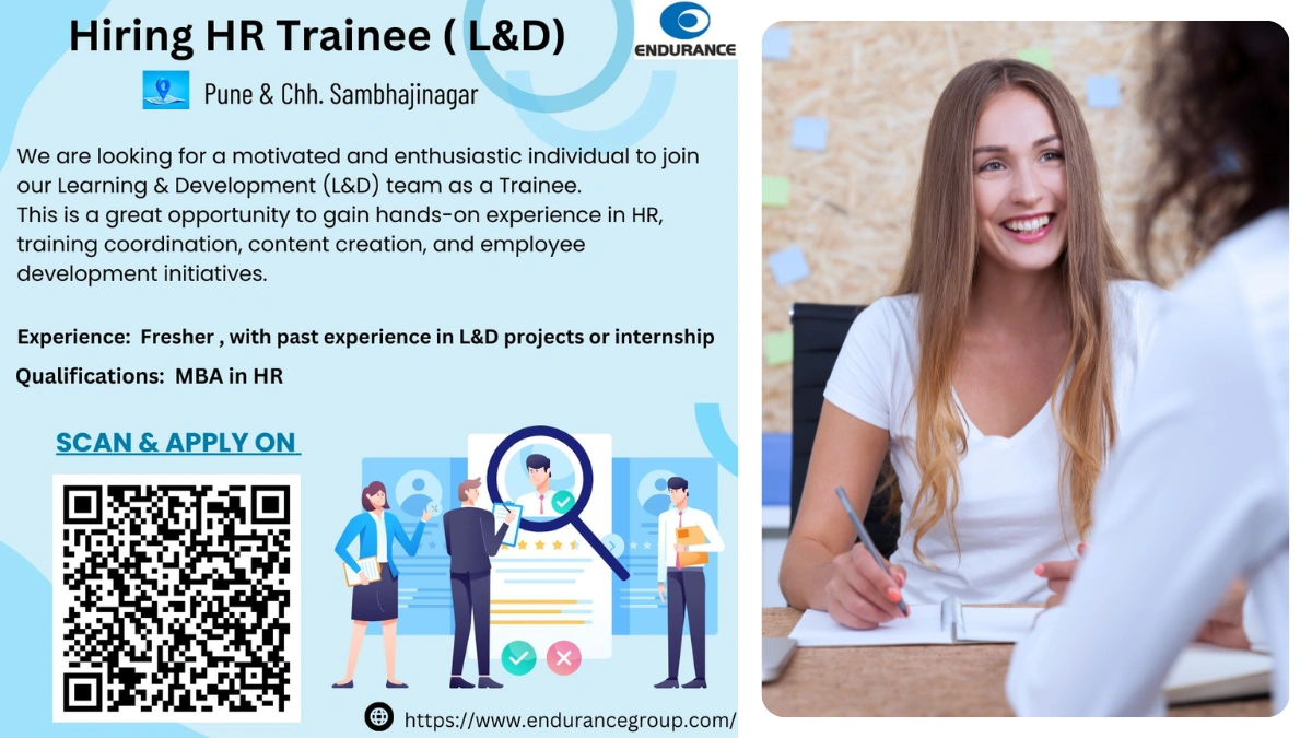 Endurance Is Hiring Freshers for HR Trainee (L&D)